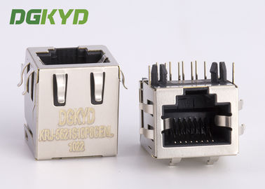 Beschermde PCB zetten vrouwelijke rj45-hoeksteenjack 10p8c schakelaar, zijingang op