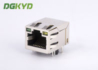 21.4mm Tab-Up 100Base 1 X 1 Modular RJ45 Jack Connector With LEDS Side Entry HR871181A