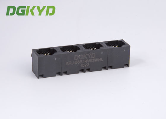 unshielded 4 position rj45 lan jack, tab up, without transformer