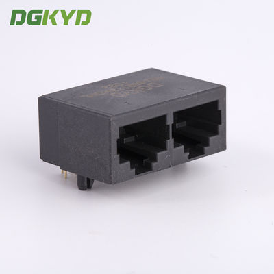 21.3mm Side Entry Tap Down 2 Port RJ45 Modular Jack Without Transformer