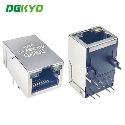 Tap Up Female Connector RJ45 Modular Jack 10/100BASE With LED