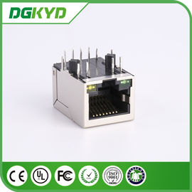 China supplier KRJ-B002GYLNL metal shielded single port cat5 magnetic rj45 connector with LED