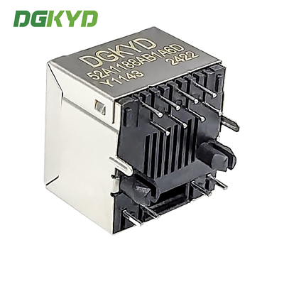 RJ45 8P8C Shielded Strip Light Connector Vertical Mesh Socket Single Port Connector DGKYD52A1188AB1A6DY1143