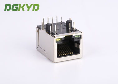 90 Degree Side Entry 100 Megabit Integrated Magnetics RJ45 Connector Single Port