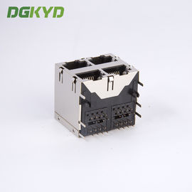 Shield Dual Deck 2x2 Rj45 Ethernet Connector Quad Ports Network Switch Jack