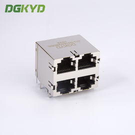 Shield Dual Deck 2x2 Rj45 Ethernet Connector Quad Ports Network Switch Jack