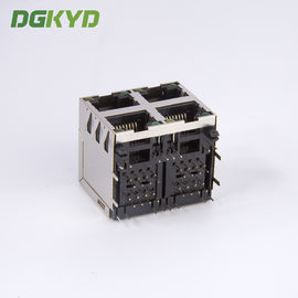 Shield Dual Deck 2x2 Rj45 Lan Modular Jack Four Ports Network Switch Connector