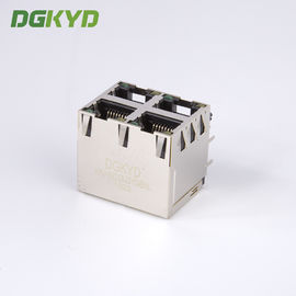 Shield Dual Deck 2x2 Rj45 Lan Modular Jack Four Ports Network Switch Connector