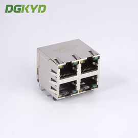 Shield Dual Deck 2x2 Rj45 Lan Modular Jack Four Ports Network Switch Connector