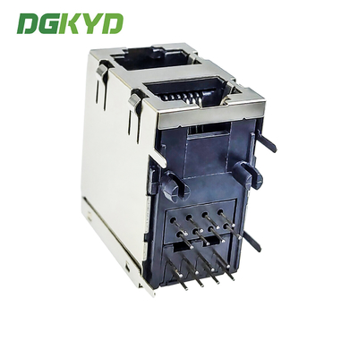 RJ45 Multi Port Shielded Connector Without Light Strip Shielding Stacked Type DGKYD59212188HWA1DY1AG