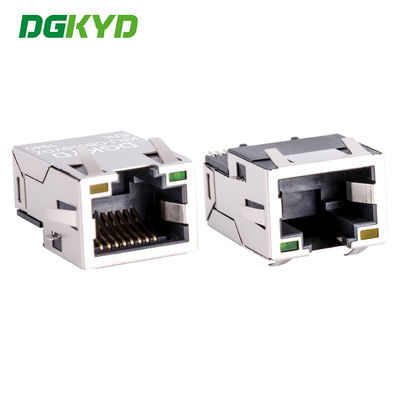 Single Port Tab Up Gold Plate RJ45 Ethernet Connector SMD Cat6 Extra Low Profile