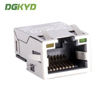Single Port Tab Up Gold Plate RJ45 Ethernet Connector SMD Cat6 Extra Low Profile