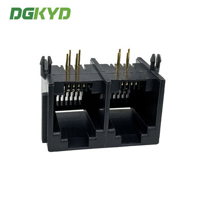 RJ11 Ethernet port connector 1X2 with ear interface 6P6C DGKYD5523E1266IWA1DY4
