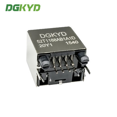 RJ45 vertical network socket 8P8C with shielded industrial network port DGKYD52T1188AB1A1D20Y1