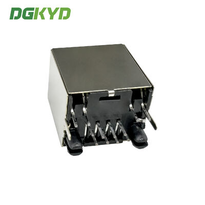 RJ45 vertical network socket 8P8C with light strip shielding gold plating 6U DGKYD52T1188AB1A1D20B4