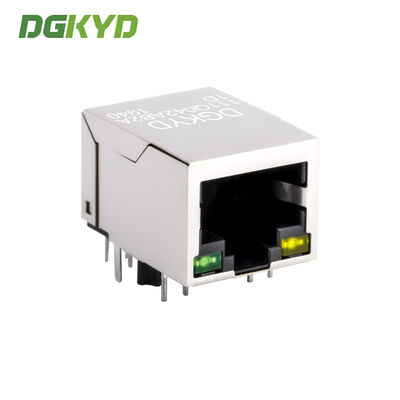 Gigabit industrial network port RJ45 connector with light strip shielding TAB DOWN DGKYD111Q042AB2A1D