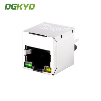 DGKYD511B002AA1A8D 180 Degree RJ45 Connector 8PIN With Lamp And Shielded Socket
