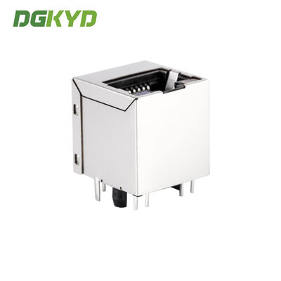 Custom 180 Degree Top Entry EMI 8P8C RJ45 Jack Cat 5 Ethernet Connector With POE KRJ-184POENL