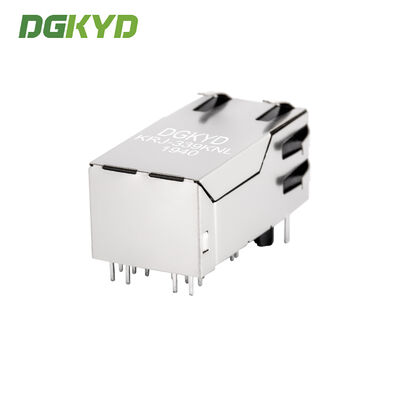 RJ45 Gigabit Ethernet port with POE power supply 33 long with light strip shielded connector KRJ-339KNL