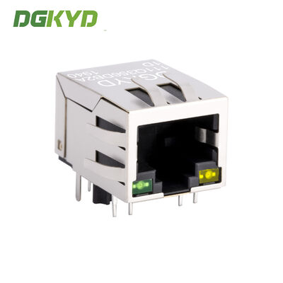 Single Port Gigabit Filter Shielded RJ45 Connector with Integrated Magnetics RJ45 Jack for PCB Mounting