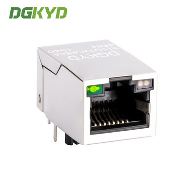 Gigabit Filter Right Angle 90 Degree RJ45 Connector with Light RJ45 Jack Female Network Socket