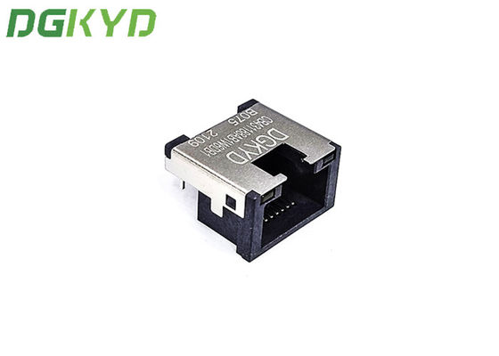 SMT Single Port RJ45 Shielded Connector G / Fu RJ45 Socket Connector 8 Pin Sinking Plate 4.3