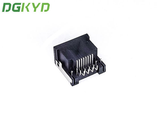 SMT Single Port RJ45 Shielded Connector G / Fu RJ45 Socket Connector 8 Pin Sinking Plate 4.3