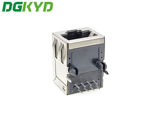 10/100 Base-T Single Port Up 8P8C 90 Degree Shielded RJ45 Ethernet Connector