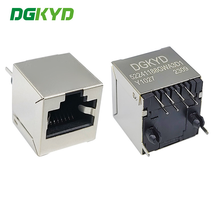 DGKYD52241188GWA3D1Y1027 8P8C RJ45 Socket 180 Degree Direct Socket Interface