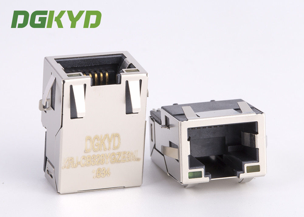 SMD Sinking Below PCB 1000BASE Integrated Magnetics Rj45 Network Jack For Gigabit Ethernet KRJ-CB329YGZE3NL