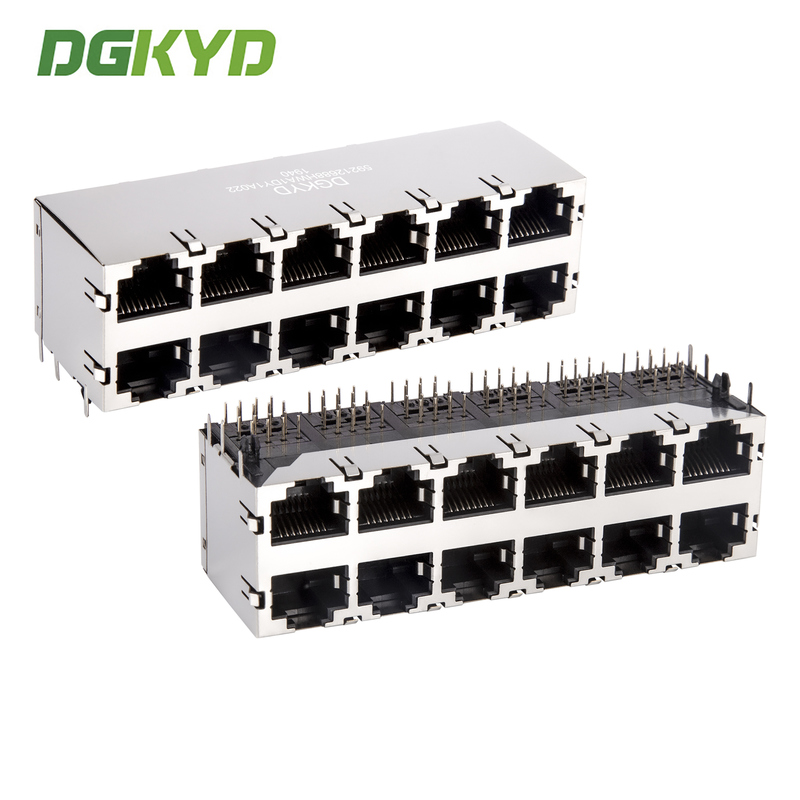 RJ45 multi port female connector 2X6 network interface socket DGKYD59212688HWA1DY1A022