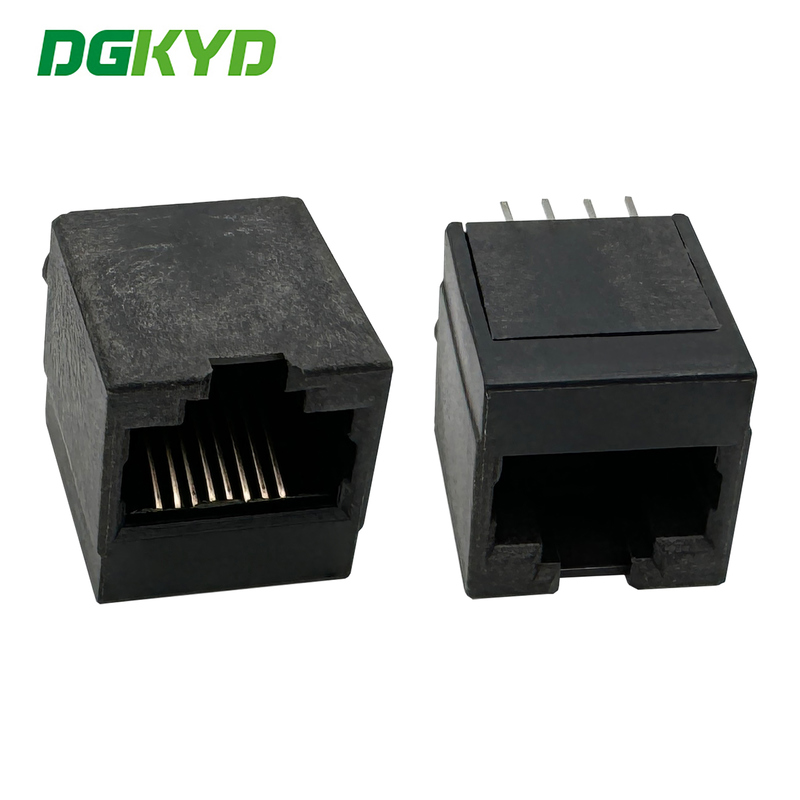 RJ45 180 degree industrial Ethernet flat pin 6U all plastic connector DGKYD52241188IWA1DB4