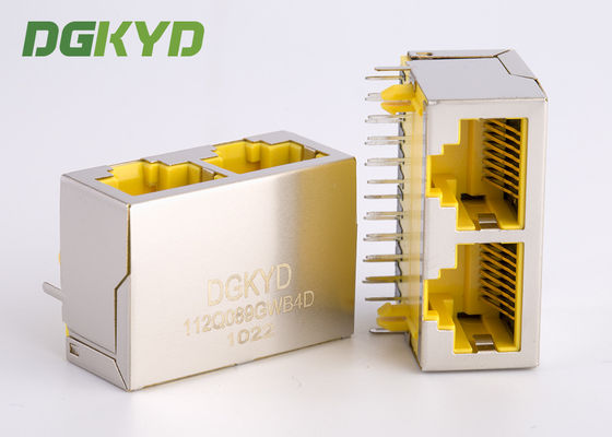 KAT 6 Ganged 2 de Transformator van Jack Combo With Gigabit Ethernet van de Havenrj45 Hoeksteen