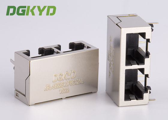 1x2 Ganged Tow Port Shielded Rj 45 Modulair Jack Without Internal Filter, 10p8c