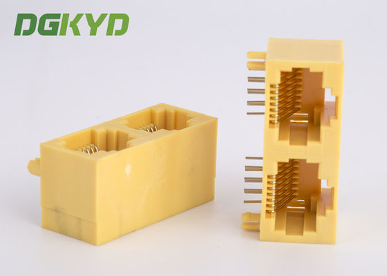Krj-56S1X2WDWKNL Zijingangs Gele Plastic Huisvesting 2 de Hefboom van het Havenrj45 Netwerk
