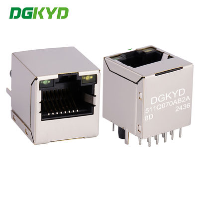 RJ45 netwerkconnector met transformator, 180 graden Gigabit communicatie interface DGKYD511Q070AB2A8D