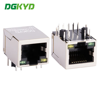 RJ45 enkelpunten Gigabit RJ45-netwerkinterface met LED-licht en PIN pin flush 4.06 DGKYD111Q068AB2A1D