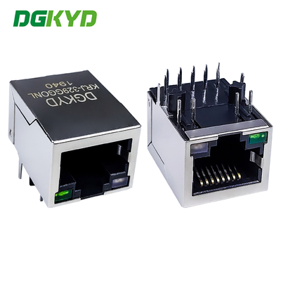 RJ45-netwerkinterface met LED-licht Gigabit Ethernet-connector horizontale stopcontact KRJ-329GGONL