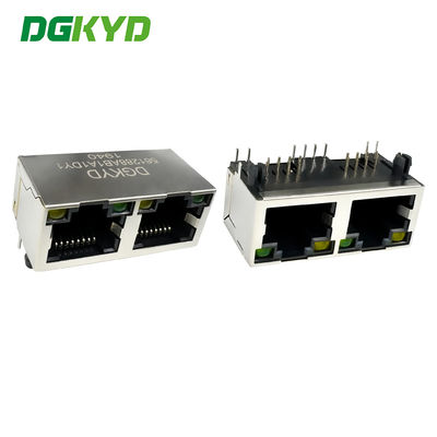RJ45 horizontale interface ronde pin 1X2 netwerkpoort 8P8C met licht en afscherming DGKYD561288AB1A1DY1