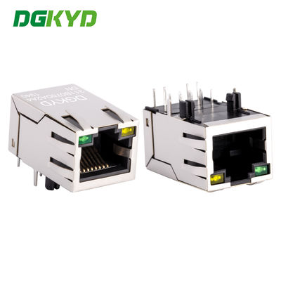 RJ45 Netwerkconnector 100Mbps Geïntegreerde Ethernet Transformator Met Licht En Metalen Afscherming DGKYD311B075DA2A4DN
