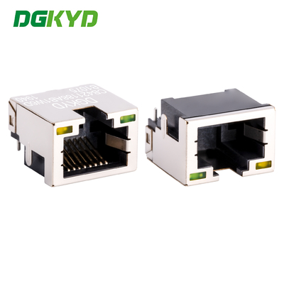 Metal Shielded Dip Low Profile Rj45 Jack SMT RJ45 connector wastafel 4.2 DIP met schild en licht DGKYDCB421188AB1W6DB1075