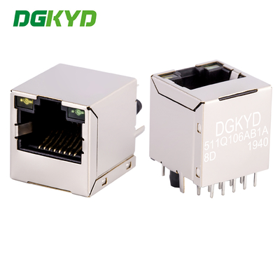 180 graden Ethernet poort verticale RJ45 connector Gigabit geïntegreerd filter DGKYD511Q106AB1A8D