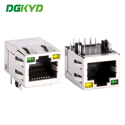 RJ45-netwerkportpoort met ingebouwde geïntegreerde transformator van 100 Mbps met licht en afscherming KRJ-SH105GYENL