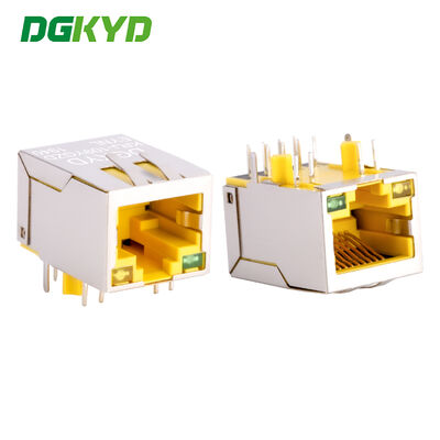 10/100 baseT RJ45 connector Industrial Ethernet socket PCB connector met LAN Filter voor Adsl, gele behuizing KRJ-109YGZDEYNL
