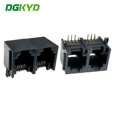 RJ11 vrouwelijke stopcontact interface Dubbelpoort stopcontact Volledig kunststof lichtloze connector Industrial Ethernet-poort DGKYD5521E1266IWA1DY1