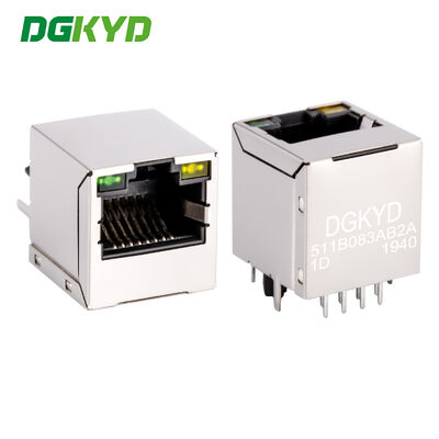 10/100 BASE 180 graden Rj45 Lan Jack verticale invoeging Ethernet connector fabriek DGKYD511B083AB2A1D