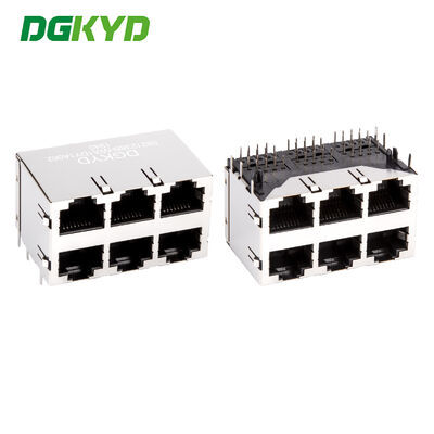 DGKYD59212388HWA1DY1A062 RJ45 multi-poort afgeschermd aansluiting zonder licht 8P8C Ethernet stopcontact zonder isolatie veer