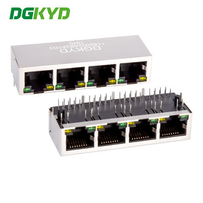 Vier-cel RJ45 netwerkconnector met 100 Mbps geïntegreerd Ethernet filter DGKYD114B002AB2A1D3
