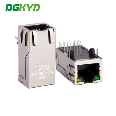 KRJ-339GYENL 8p8c Plug Single Port Gigabit Light Strip Shielded Communication Interface Network Socket