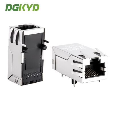 Op maat gemaakte 1000M 33.0mm Single Port 6 Pin Rj45 Connector met Transformer / Leds KRJ-3302NL
